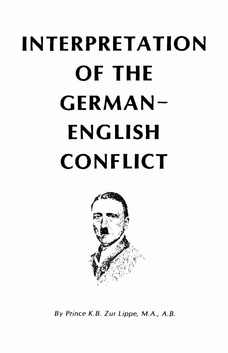 Interpretation of the German-English Conflict (1940) by K. B. Zur Lippe