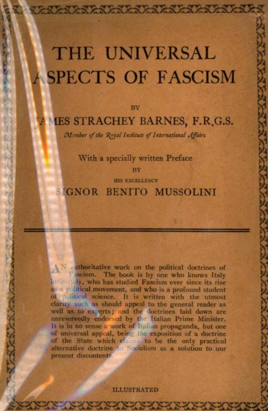 Universal Aspects of Fascism (1928) by James Strachey Barnes & Benito Mussolini