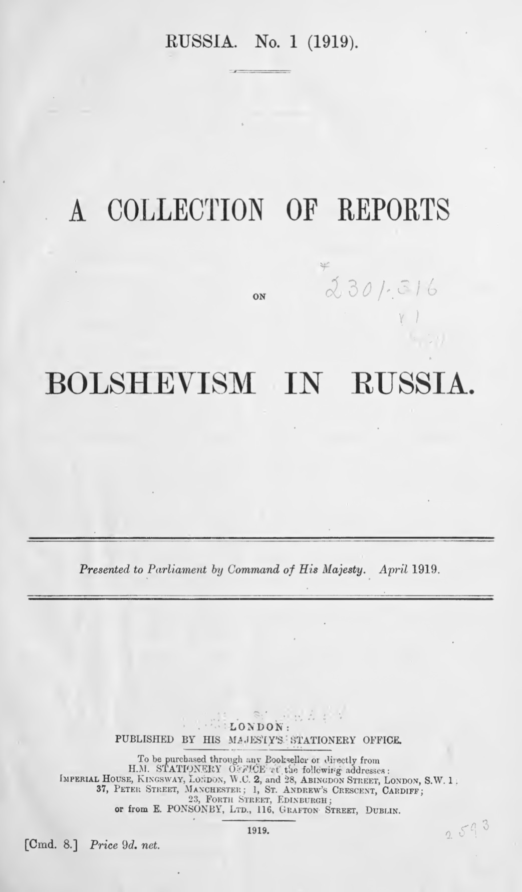 A collection of reports on Bolshevism in Russia (1919) by Foreign Office, Great Britain