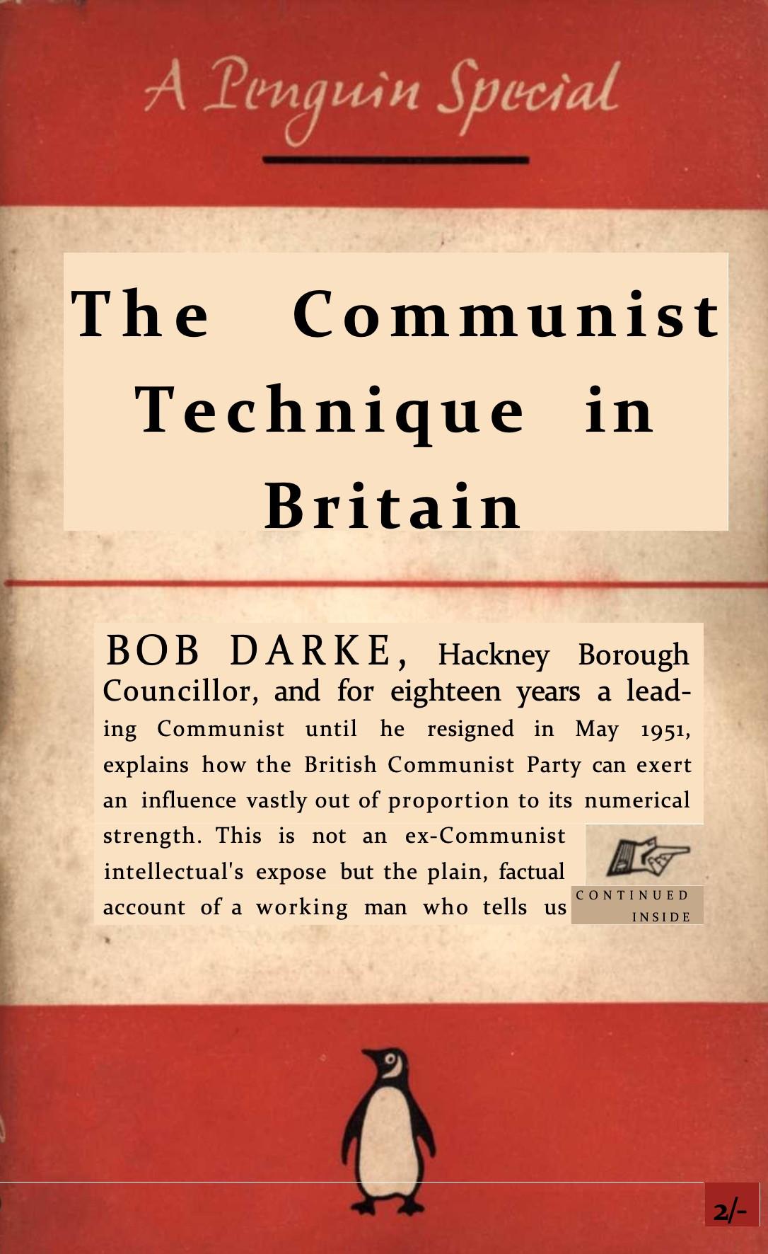 The Communist Technique in Britain (1952) by Bob Darke