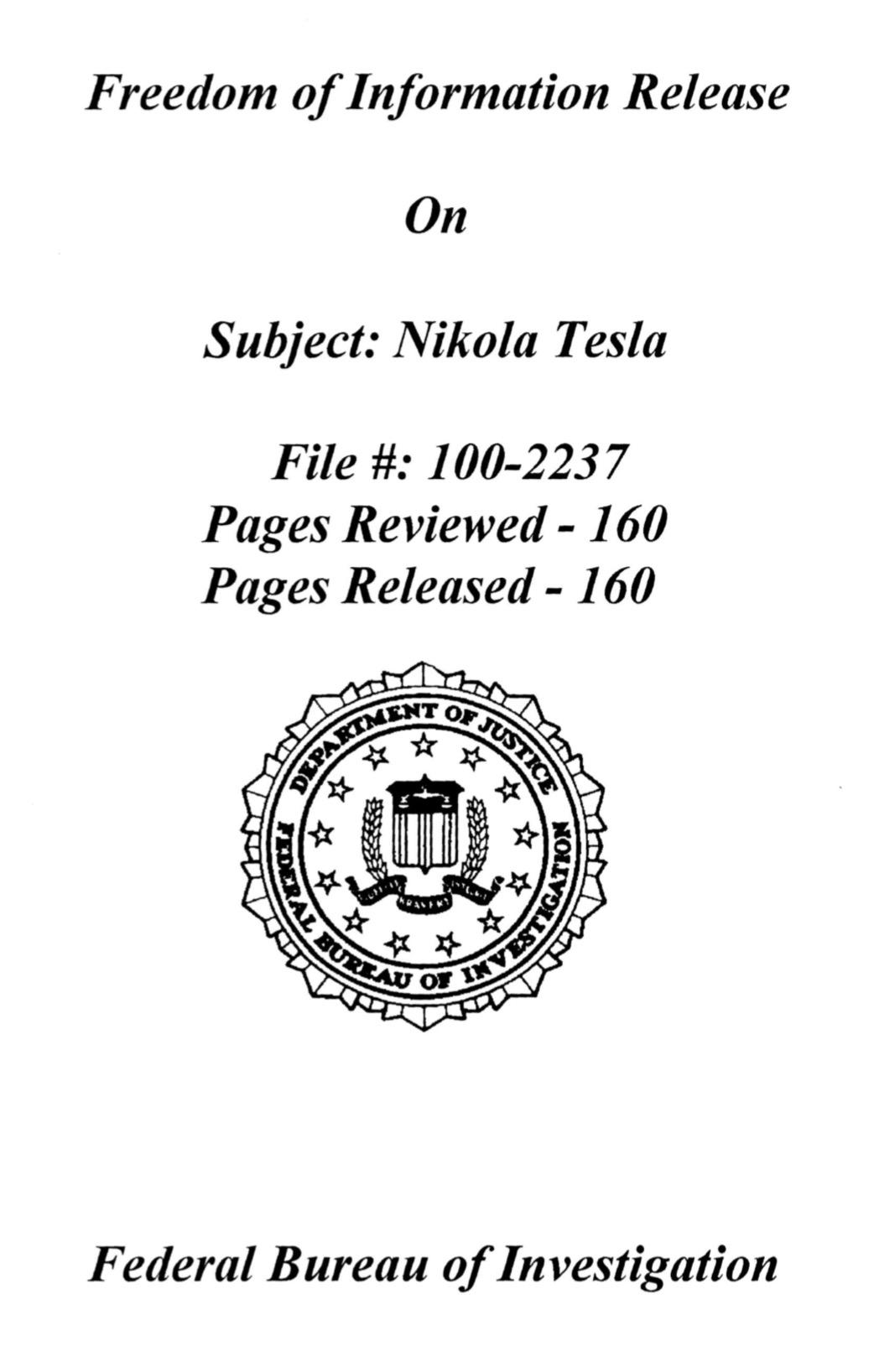 Nikola Tesla FBI File (2003) by FBI