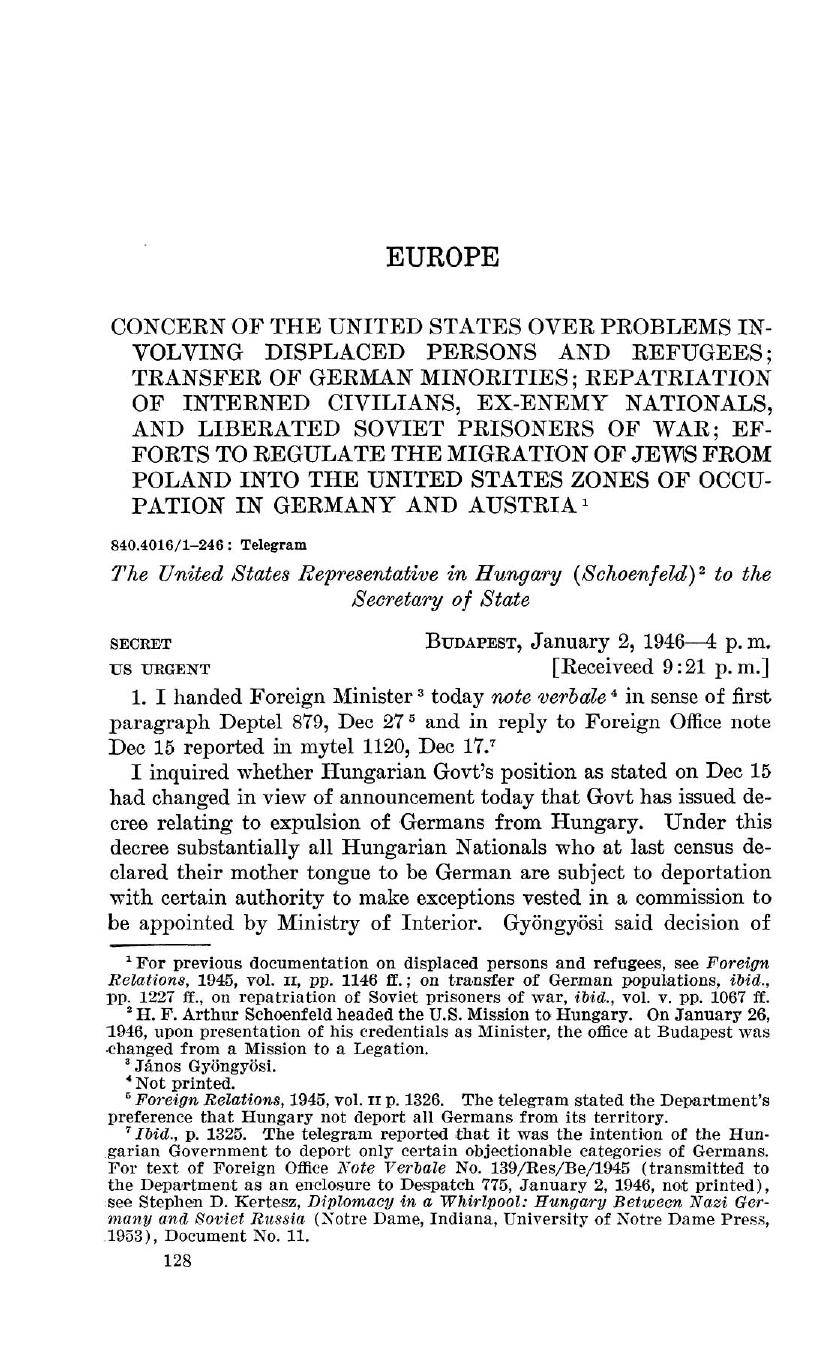 Foreign Relations - 1946 - Volume 5 - Europe (1946) by Foreign Relations