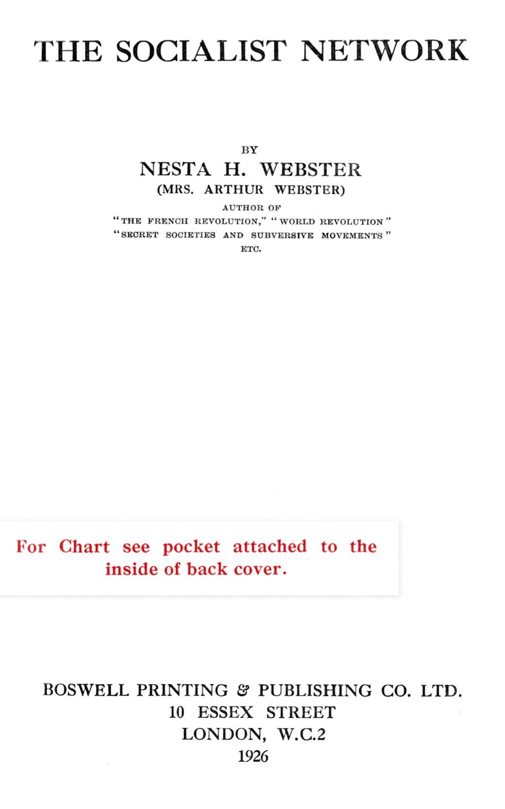 Socialist Network (1926) by Nesta Helen Webster