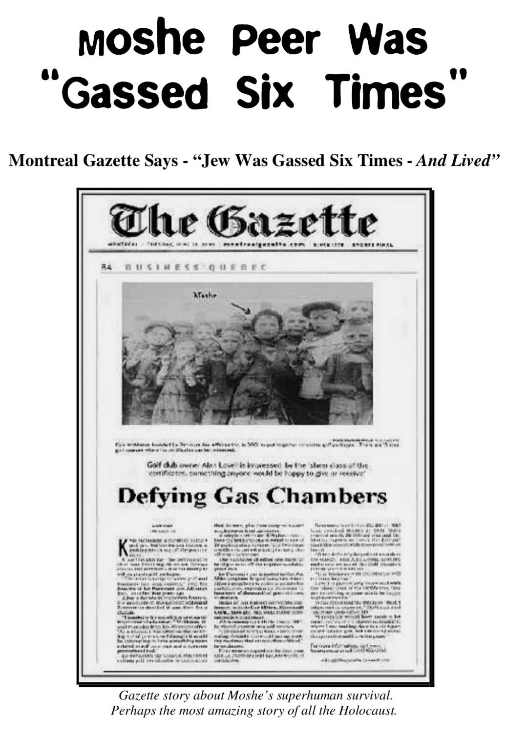 Moshe Peer was gassed six times (2012)