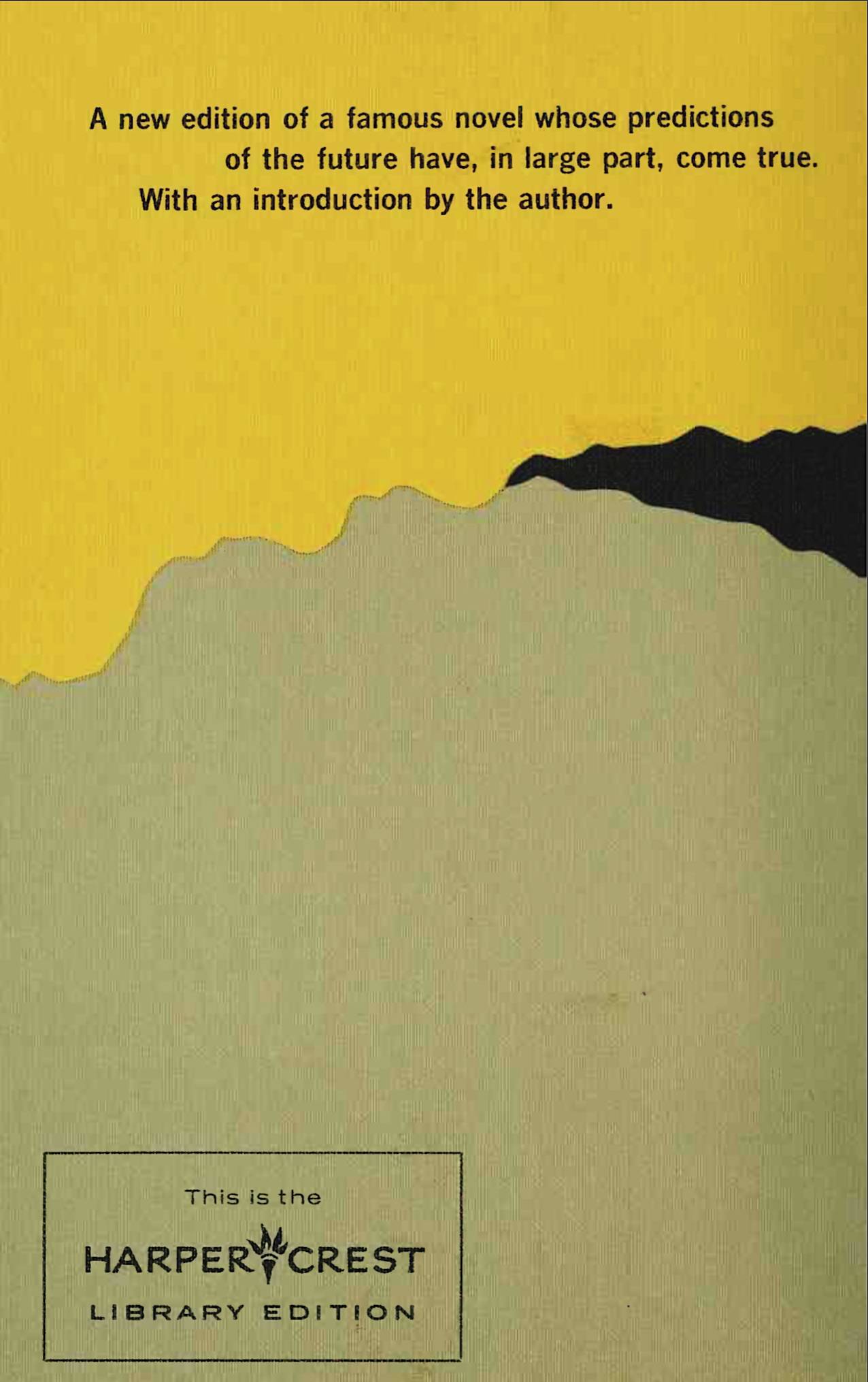 Back Cover of Brave New World (1932) by Aldous Huxley