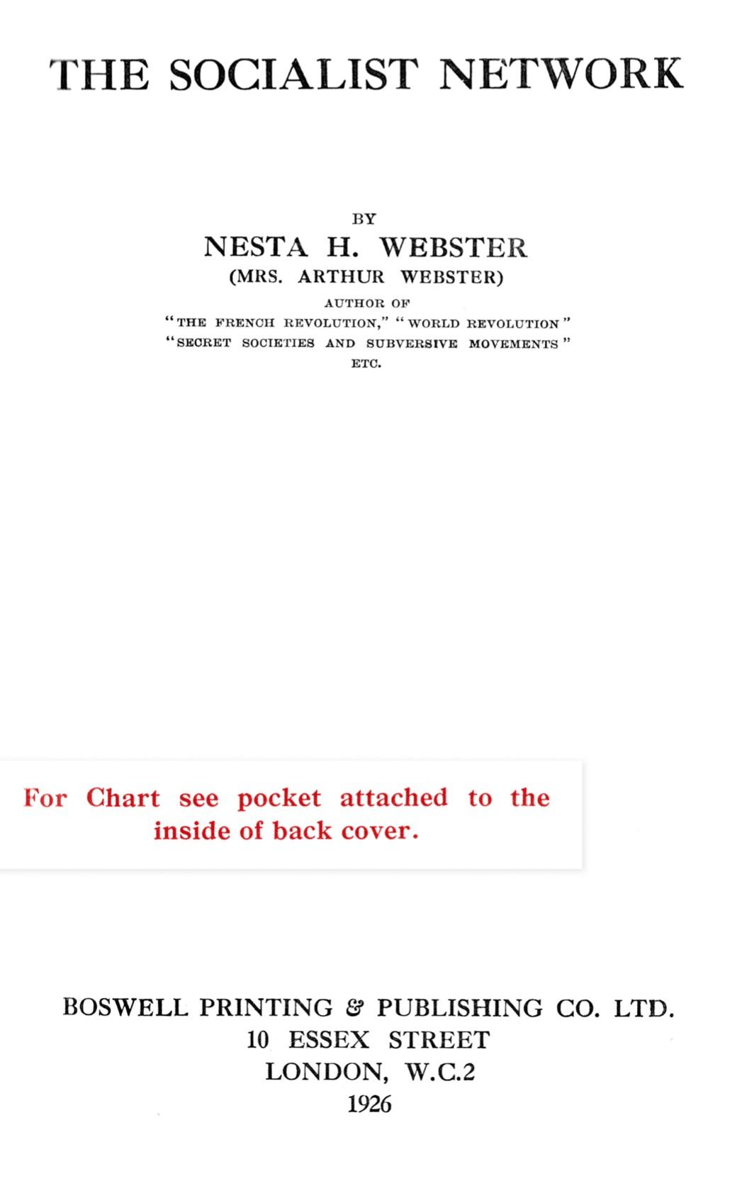 Socialist Network (1926) by Nesta Helen Webster