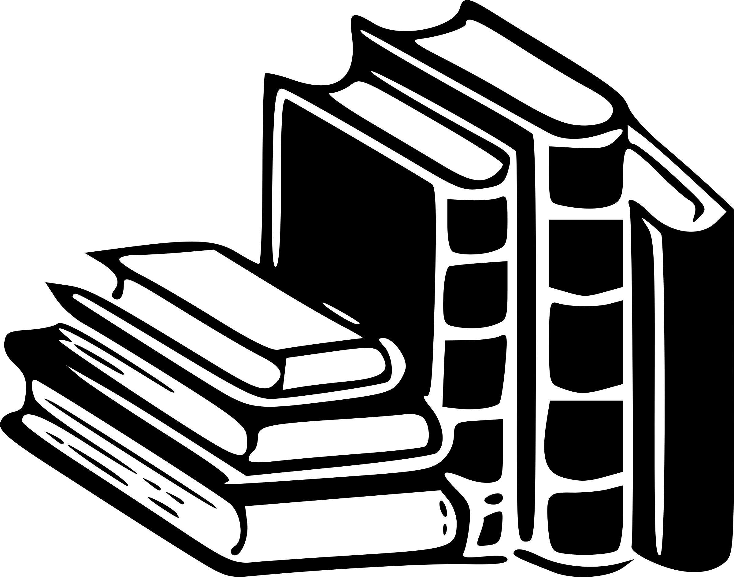 Several books, black and white