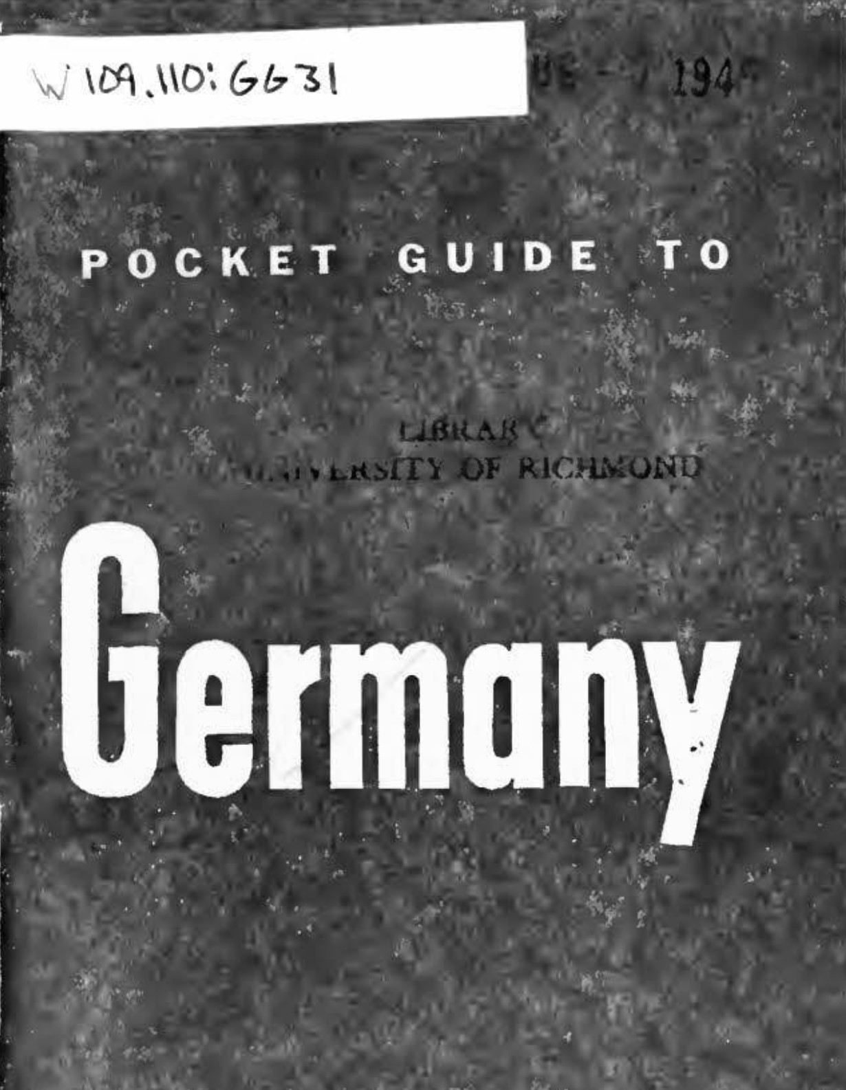 Pocket Guide To Germany (1944) by United States Army
