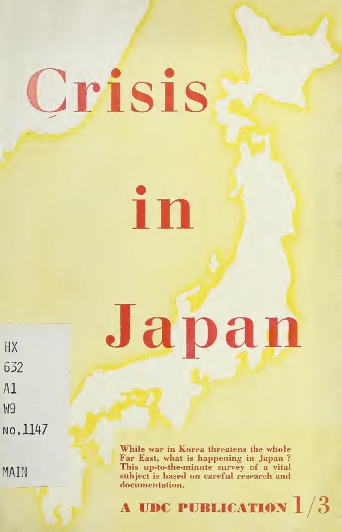 Crisis in Japan (1950) by Union of Democratic Control